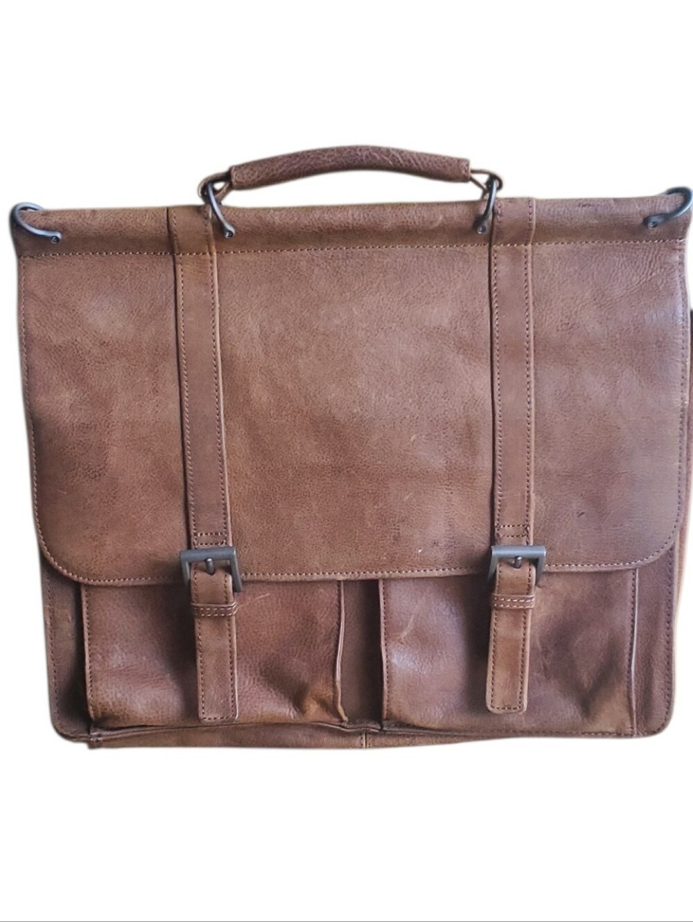 Vintage Wilsons Distressed Leather Messenger Briefcase Laptop Travel Bag